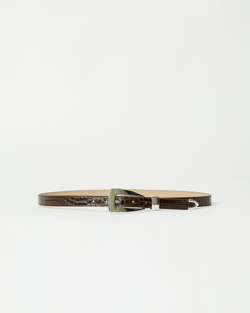 BRIAR CROCO LEATHER BELT