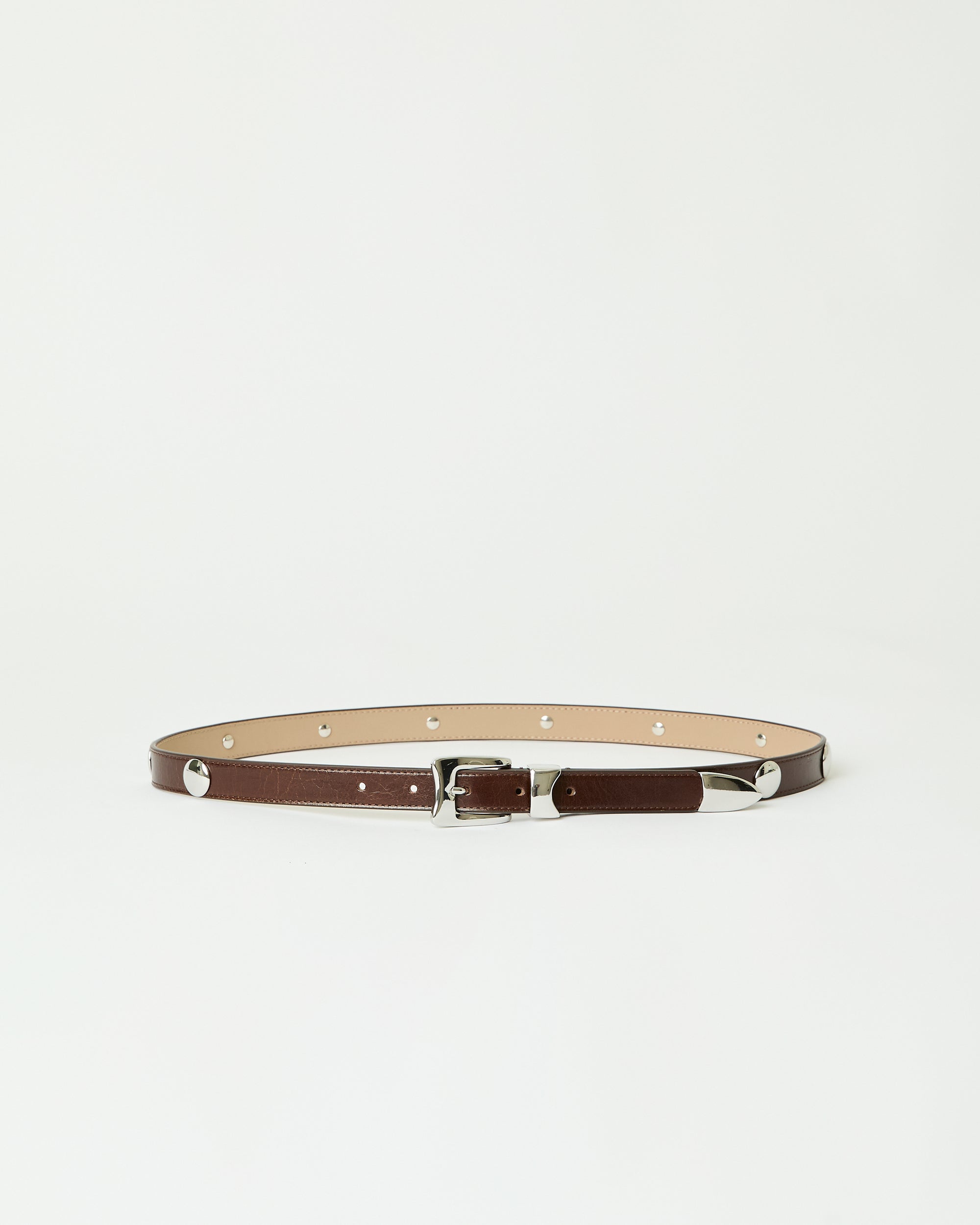 AIDEN STUDDED RUGOUS LEATHER BELT