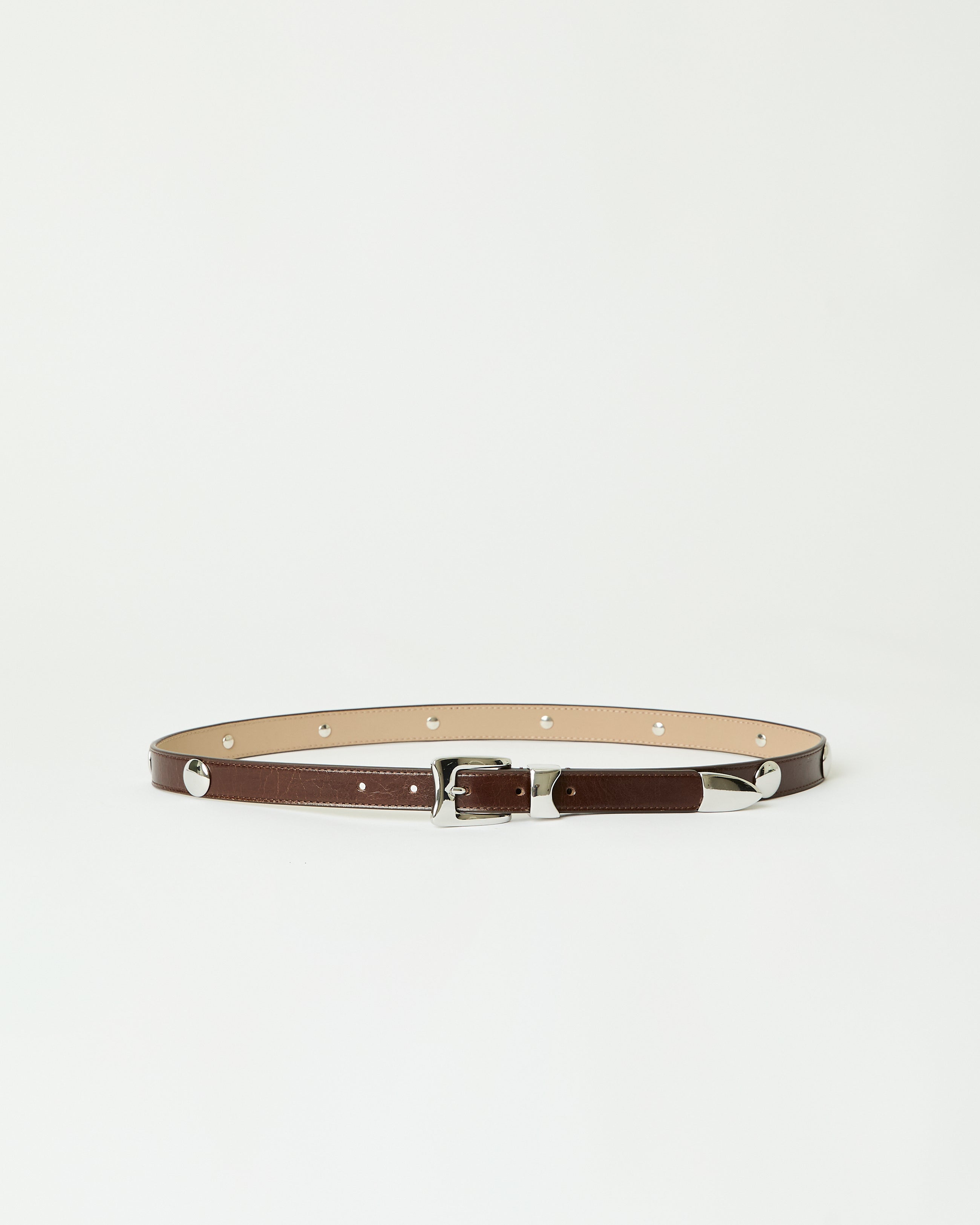 AIDEN STUDDED RUGOUS LEATHER BELT