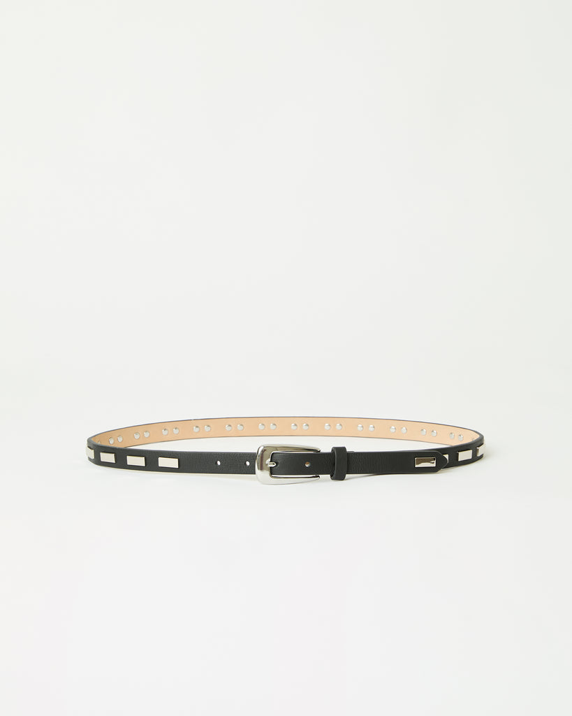 LOWEN LEATHER BELT (FINAL SALE) Black Silver - BELT