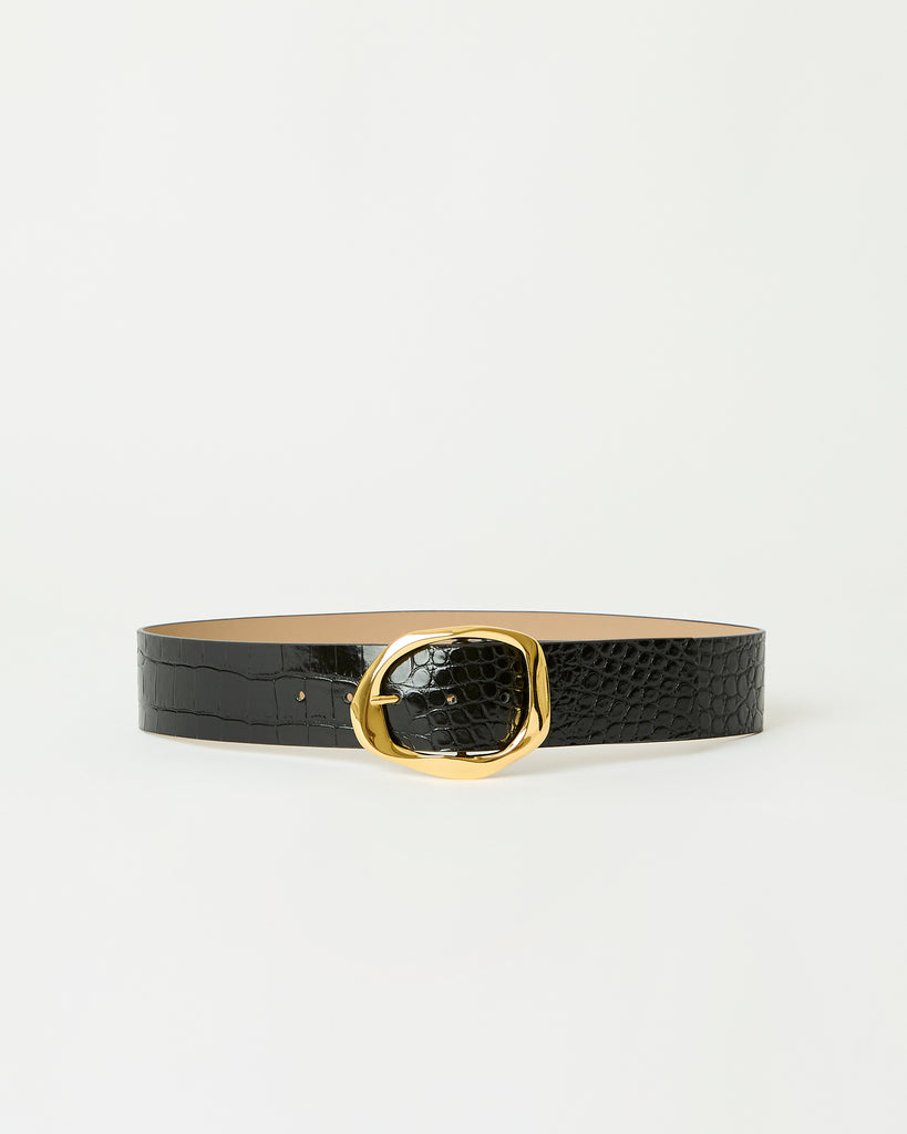 EDMOND CROCO LEATHER BELT