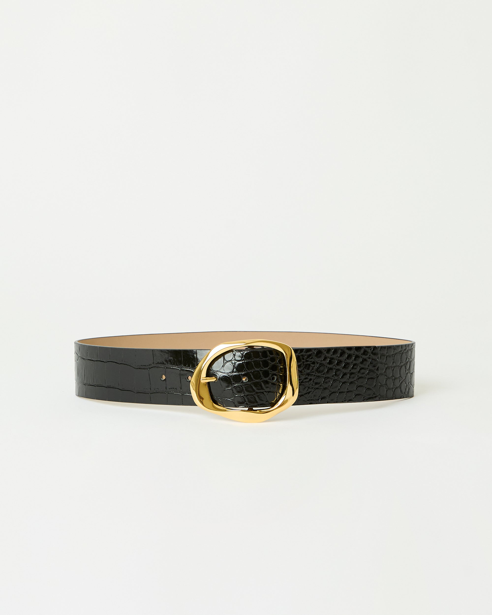 EDMOND CROCO LEATHER BELT