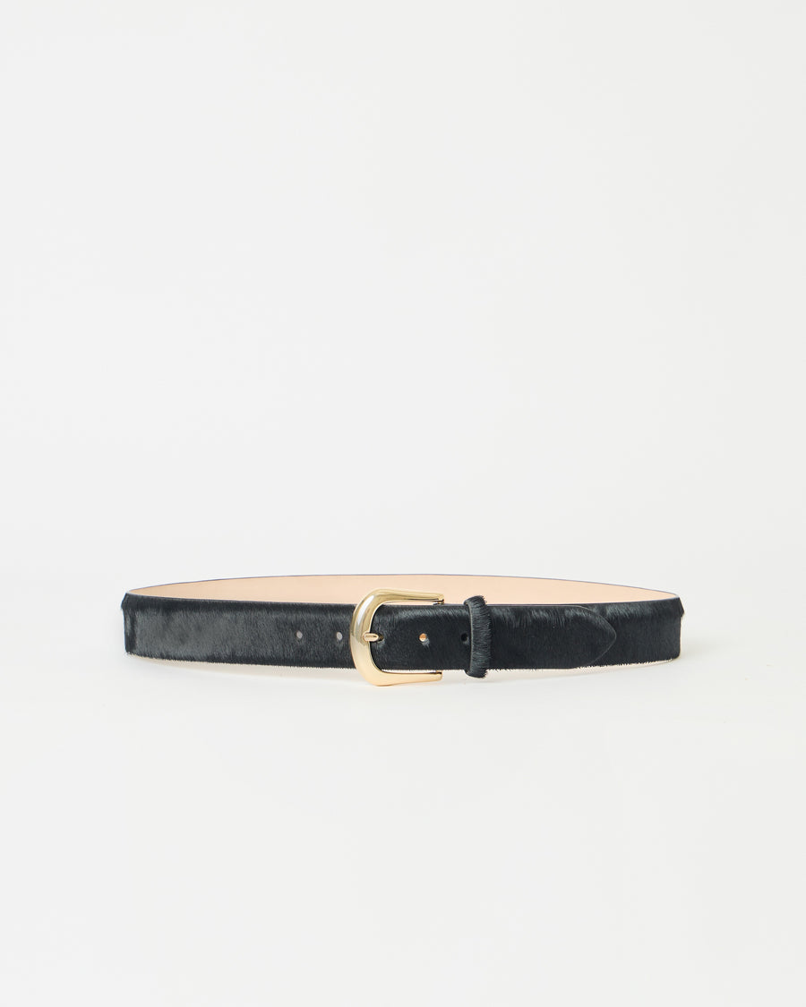KENNEDY CALF-HAIR LEATHER BELT Black Gold - BELT