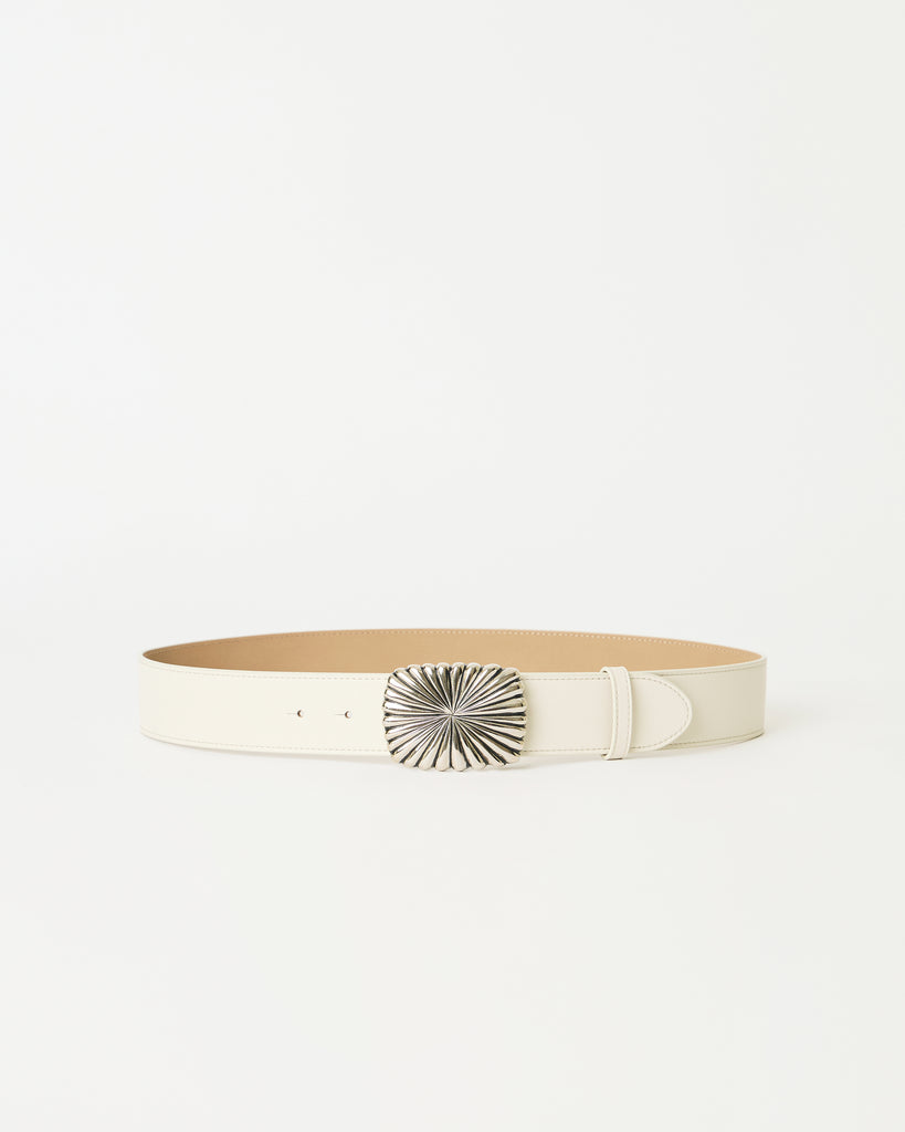 COSMO LEATHER BELT Gesso Silver - BELT