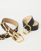 EDMOND MINI CALF-HAIR LEATHER BELT