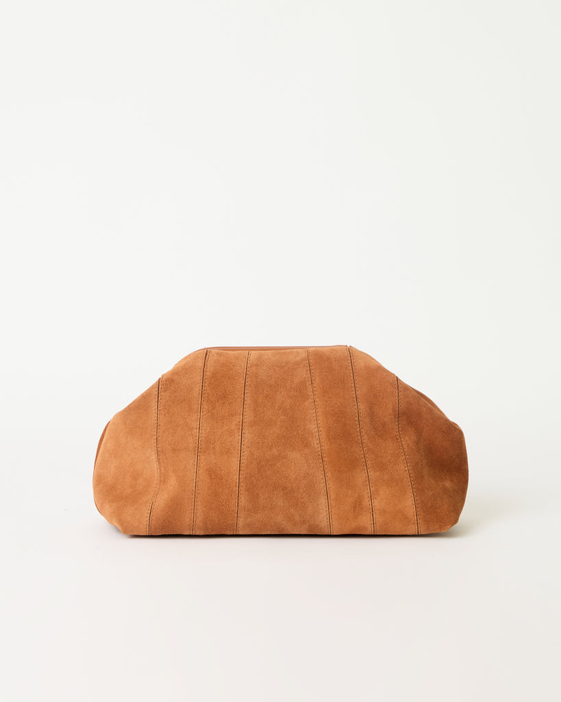 ROWE SUEDE CLUTCH LEATHER BAG Cuoio - HANDBAGS
