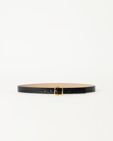 ELLIE CROCO LEATHER BELT Black Gold - BELT