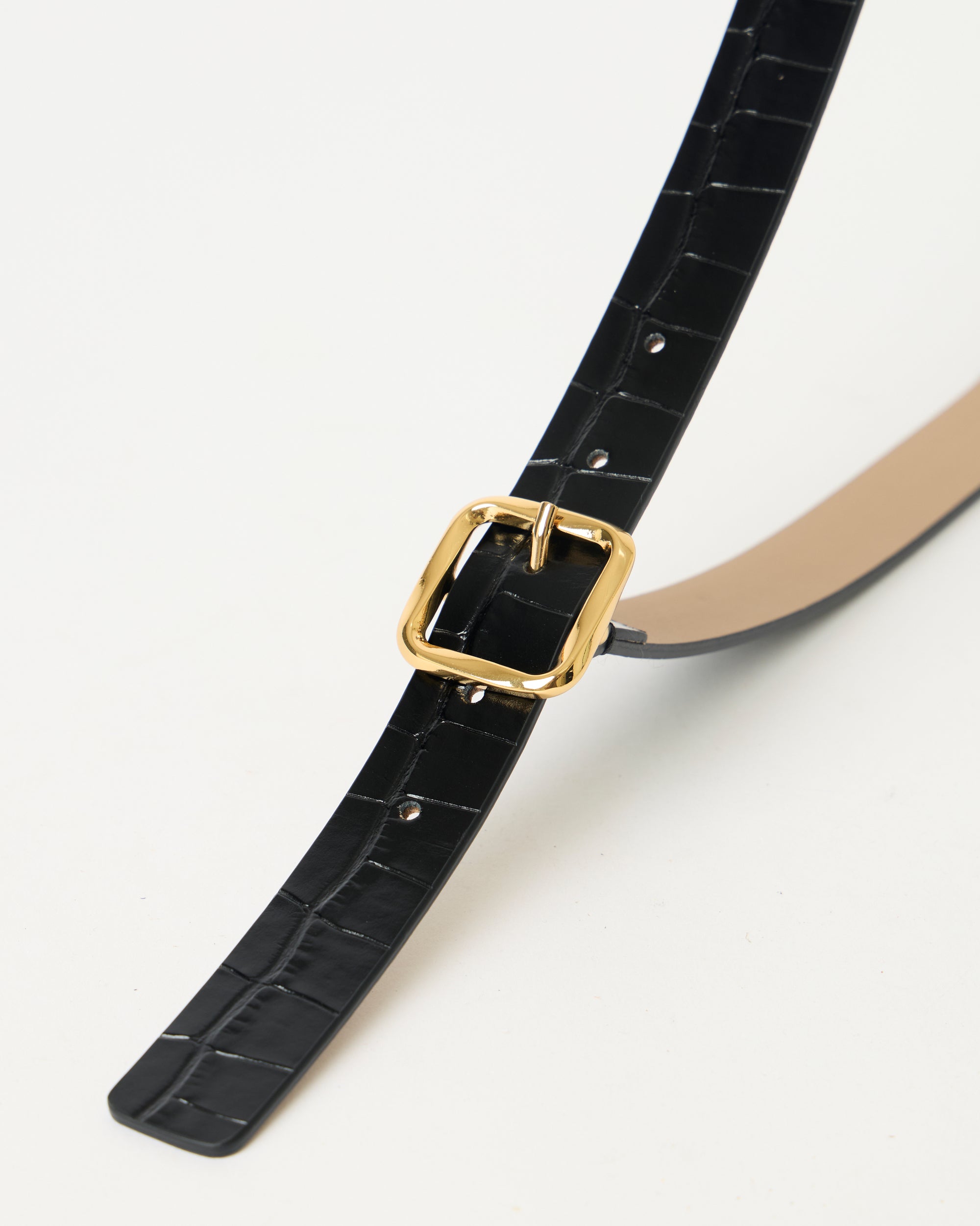 ELLIE CROCO LEATHER BELT - BELT