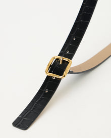 ELLIE CROCO LEATHER BELT - BELT