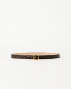 ELLIE CROCO LEATHER BELT Chocolate Gold - BELT