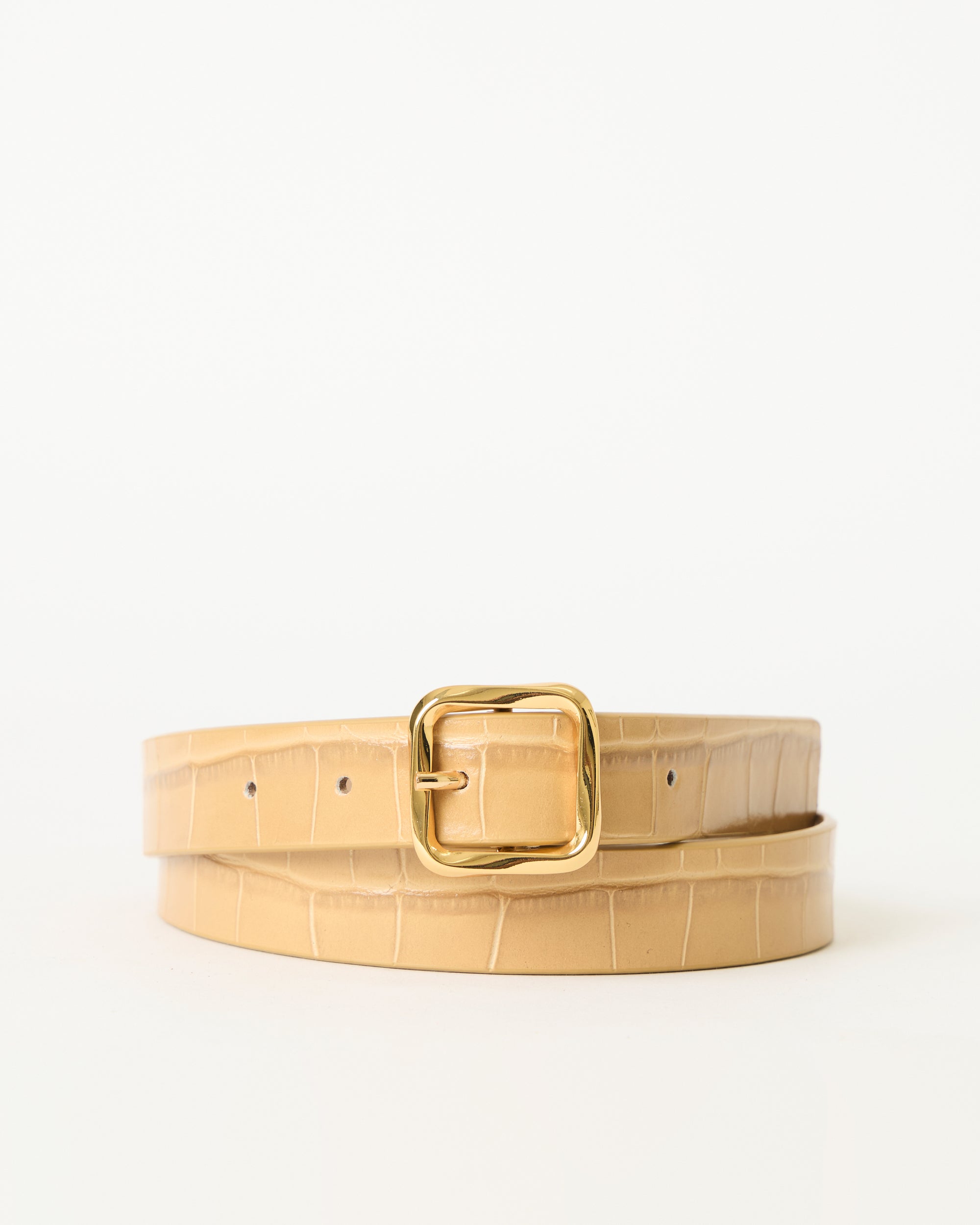 ELLIE CROCO LEATHER BELT - BELT