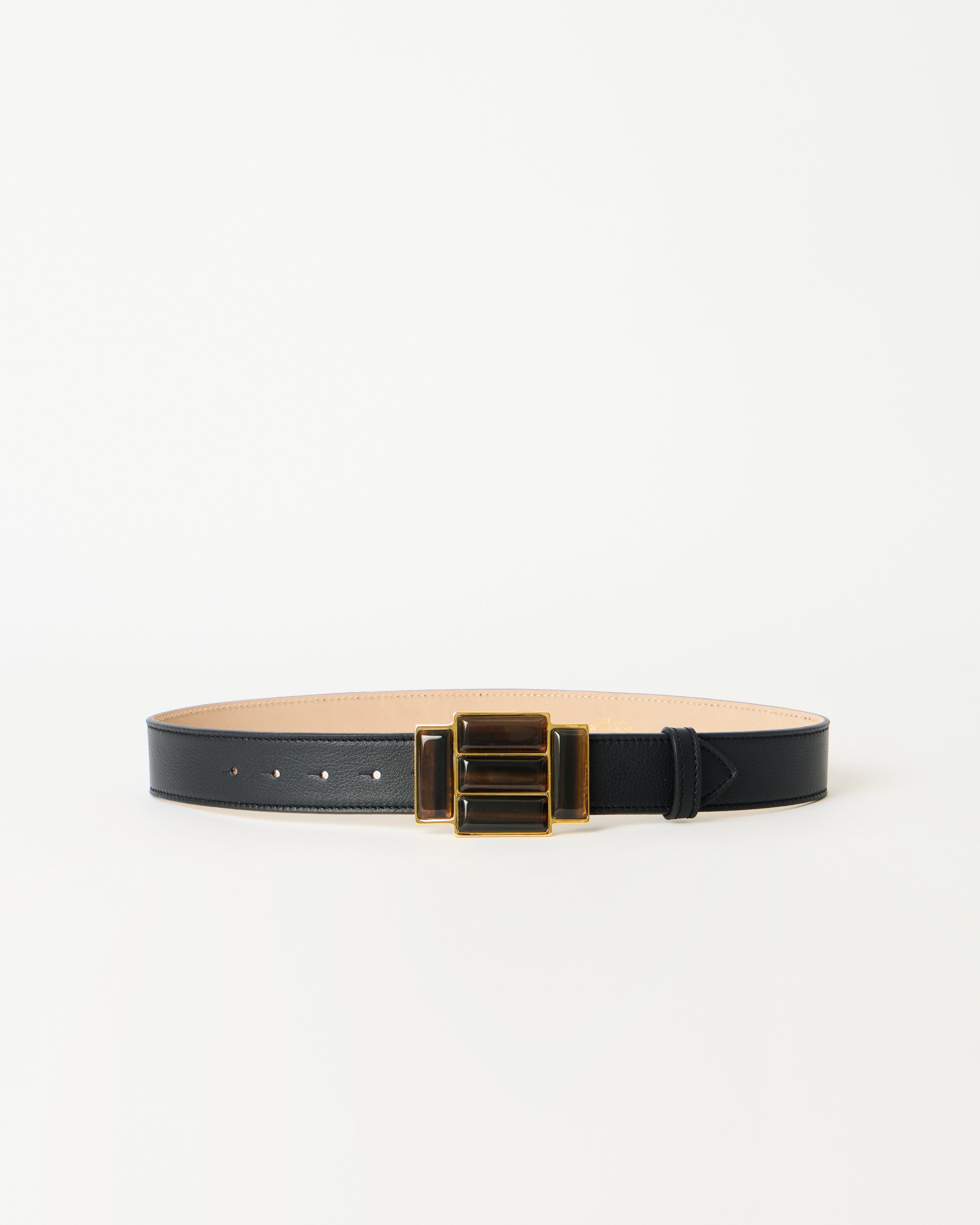 AGATA LEATHER BELT Black Tiger Eye - BELT