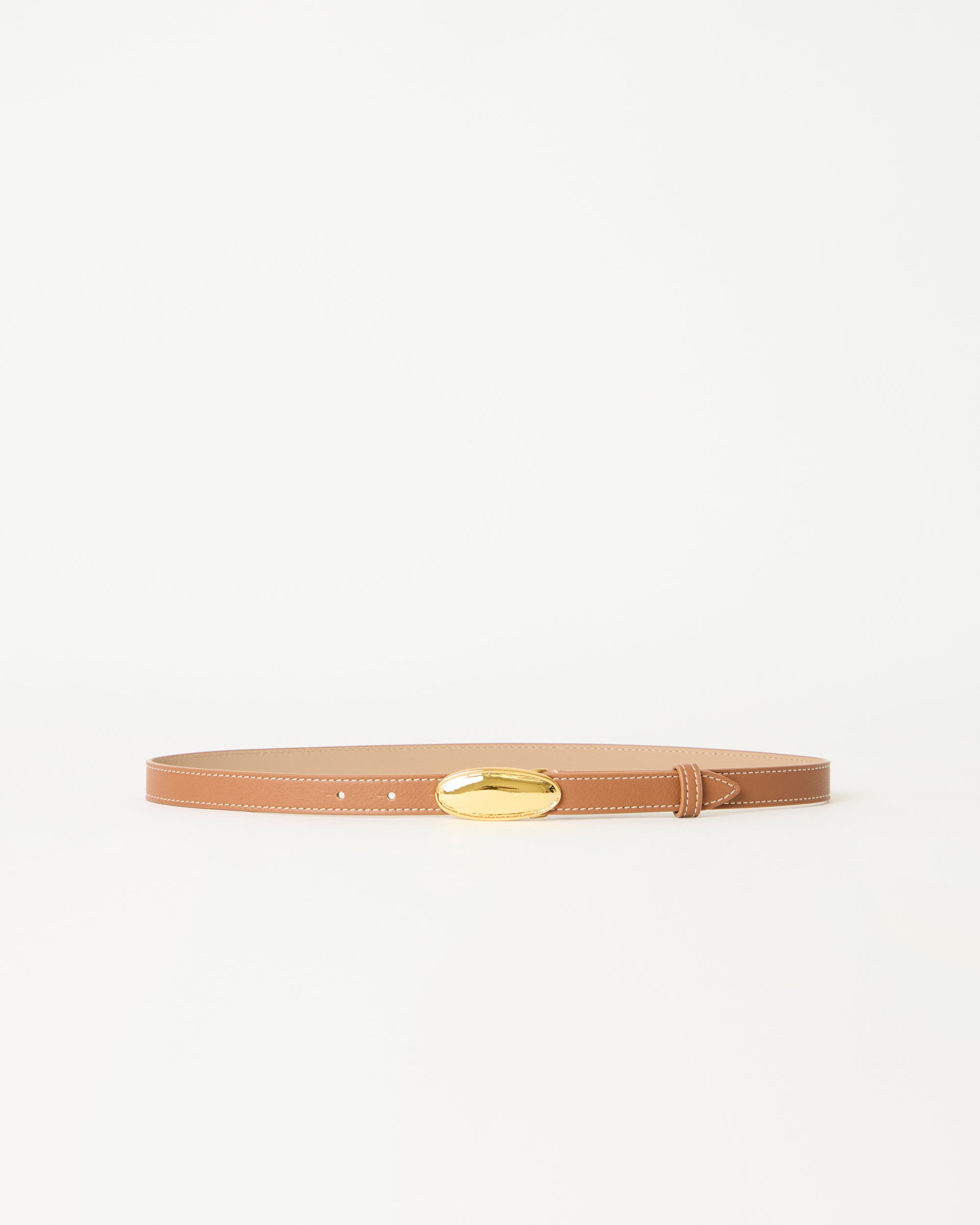 OSCAR LEATHER BELT Cuoio Gold - BELT