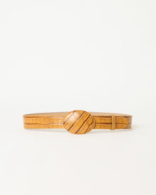 MABEL CROCO LEATHER BELT Camel - BELT