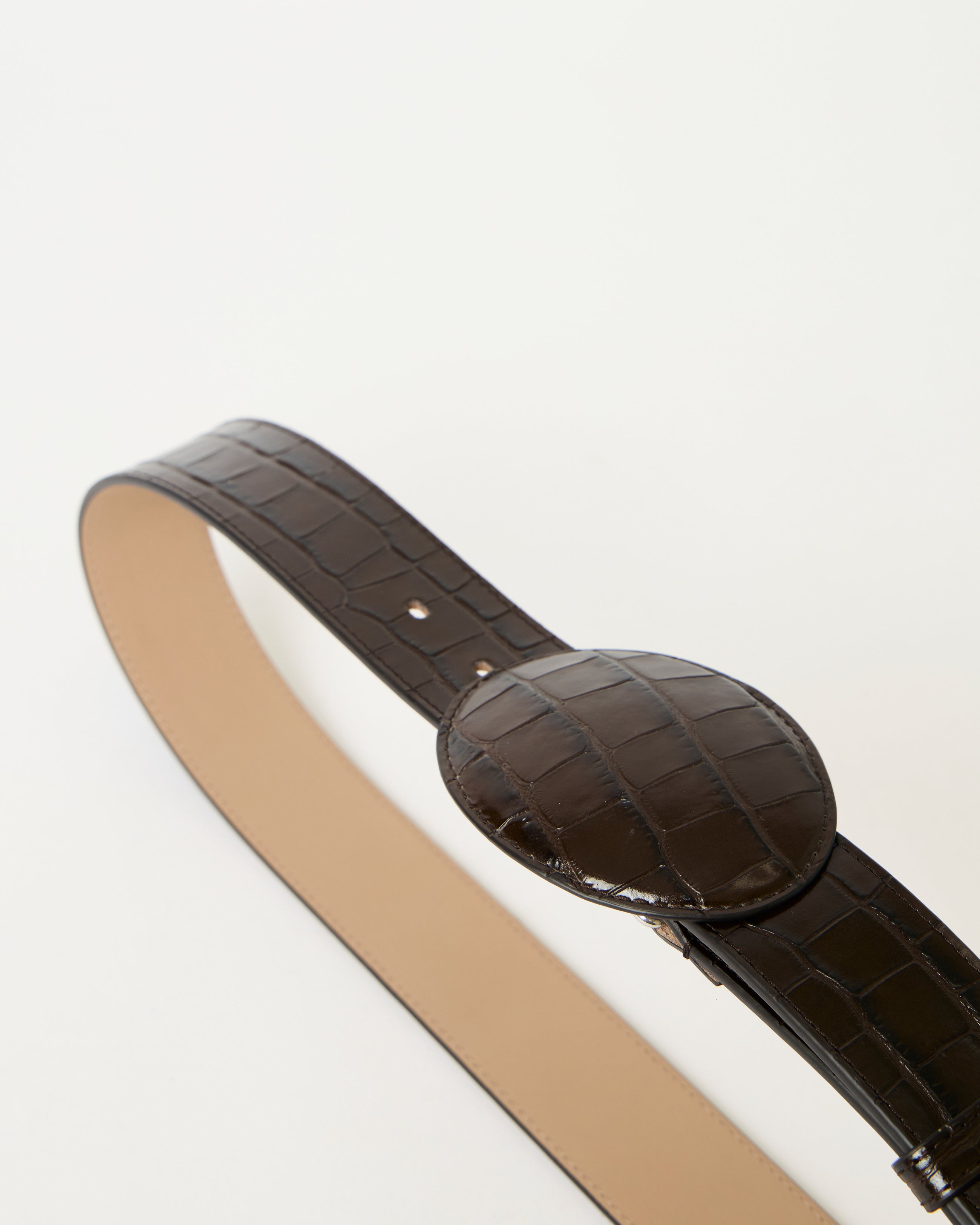 MABEL CROCO LEATHER BELT - BELT