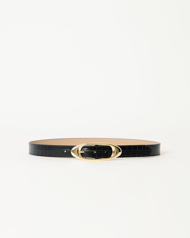 CANDICE CROCO LEATHER BELT Black Gold - BELT