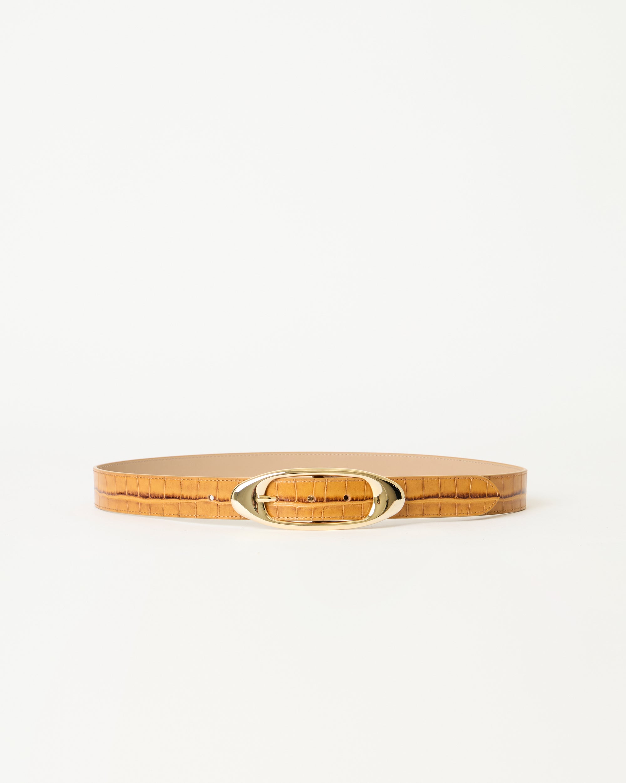 CANDICE CROCO LEATHER BELT Camel Gold - BELT