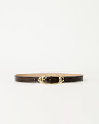 CANDICE CROCO LEATHER BELT Chocolate Gold - BELT
