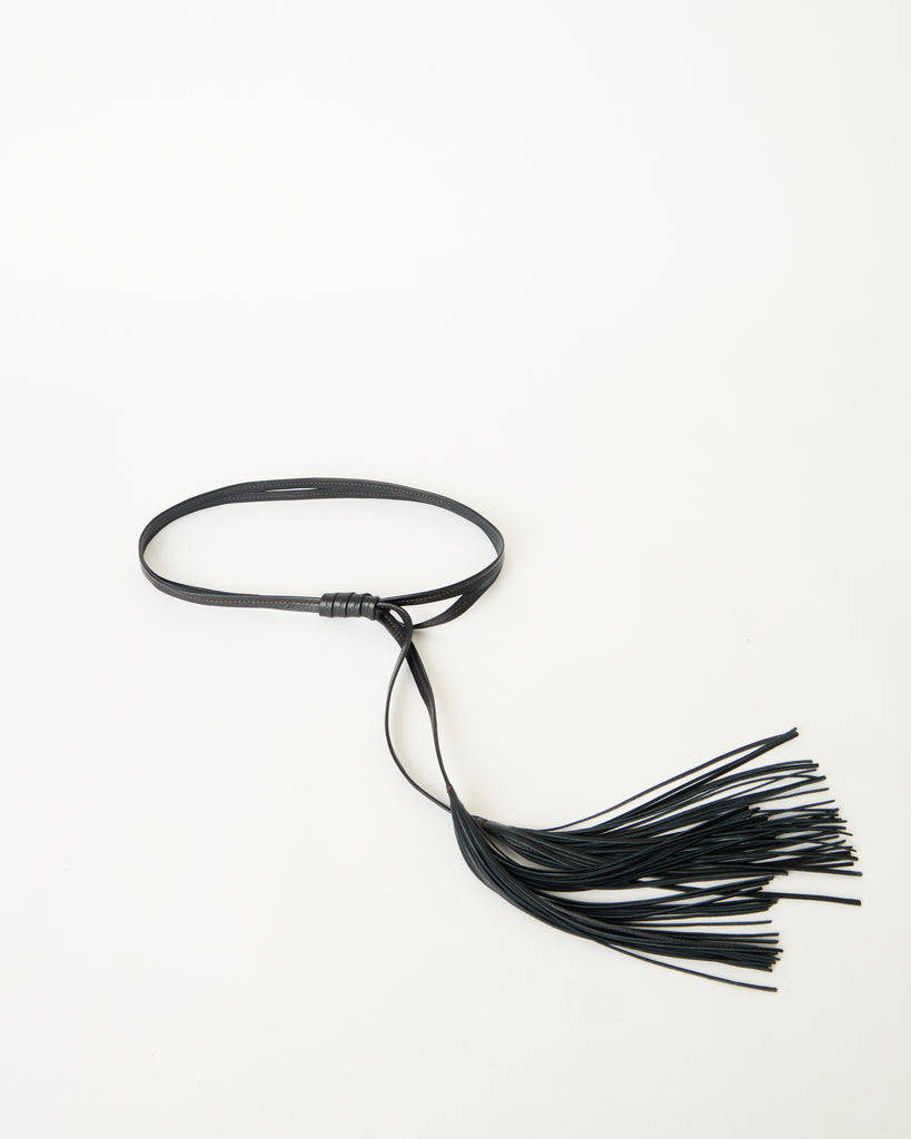 CAROLINE WRAP LEATHER BELT Black - BELT