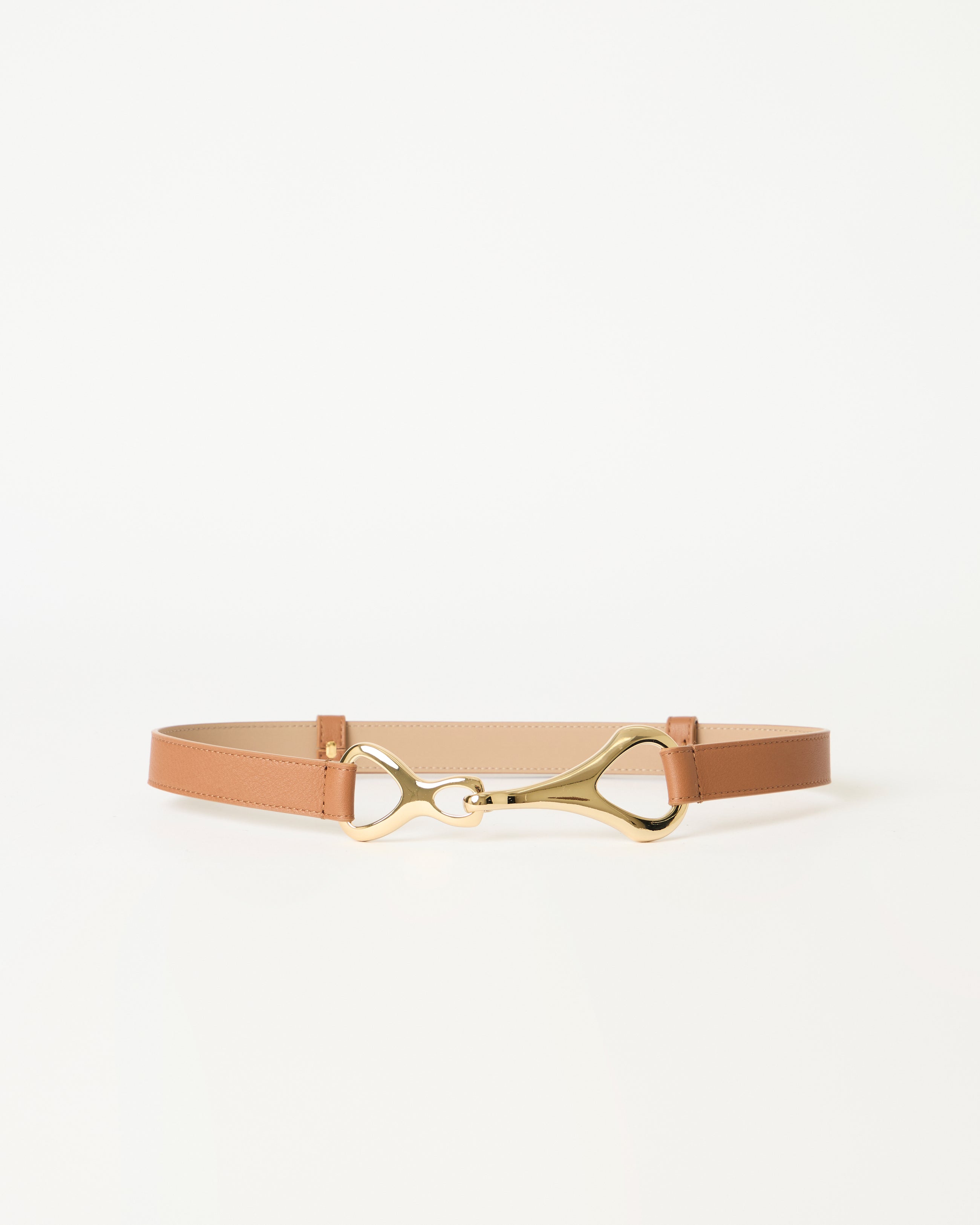 GIDEON LEATHER BELT Cuoio Gold - BELT