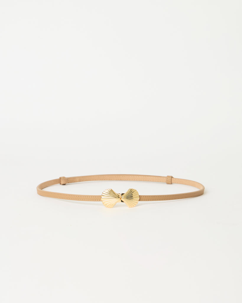 SHELBI LEATHER BELT Vacchetta Gold - BELT