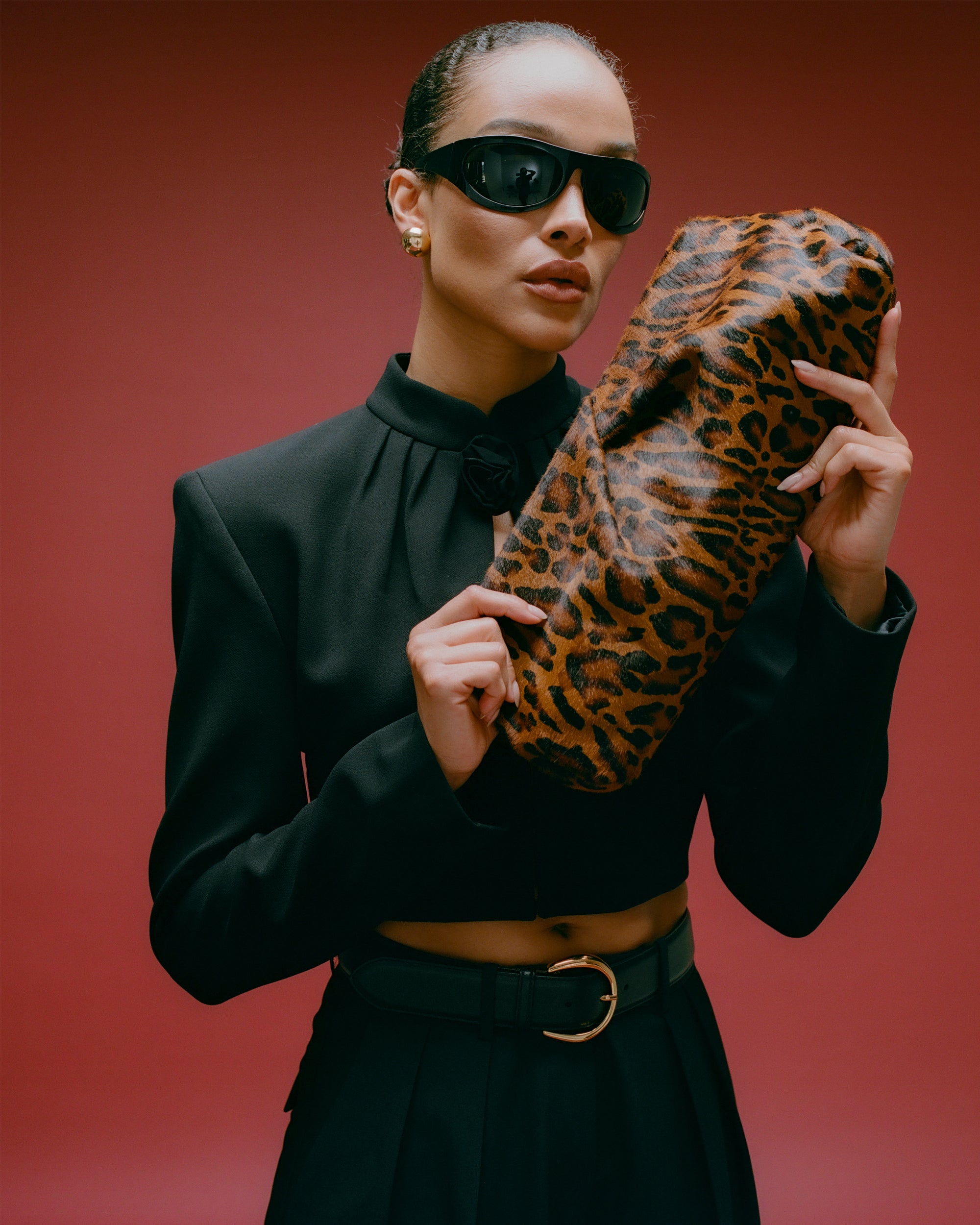 JINO CALF-HAIR CLUTCH