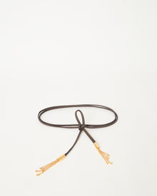MELROSE WRAP LEATHER BELT Chocolate Gold - BELT
