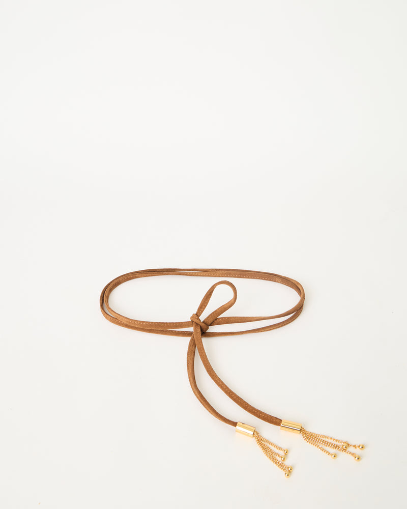 MELROSE SUEDE WRAP BELT Bronze Gold - BELT