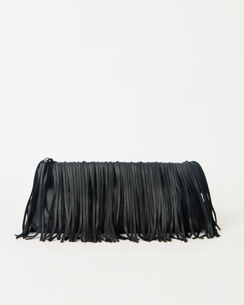 MELROSE LEATHER CLUTCH Black - HANDBAGS