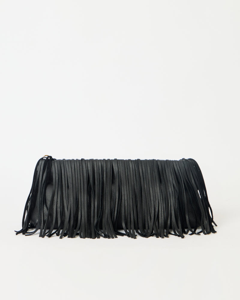 MELROSE LEATHER CLUTCH Black - HANDBAGS