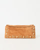 INEZ STUDDED SUEDE CLUTCH Sienna Gold - HANDBAGS