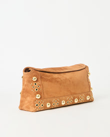 INEZ STUDDED SUEDE CLUTCH - HANDBAGS