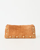 INEZ STUDDED SUEDE CLUTCH - HANDBAGS