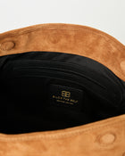 INEZ STUDDED SUEDE CLUTCH - HANDBAGS