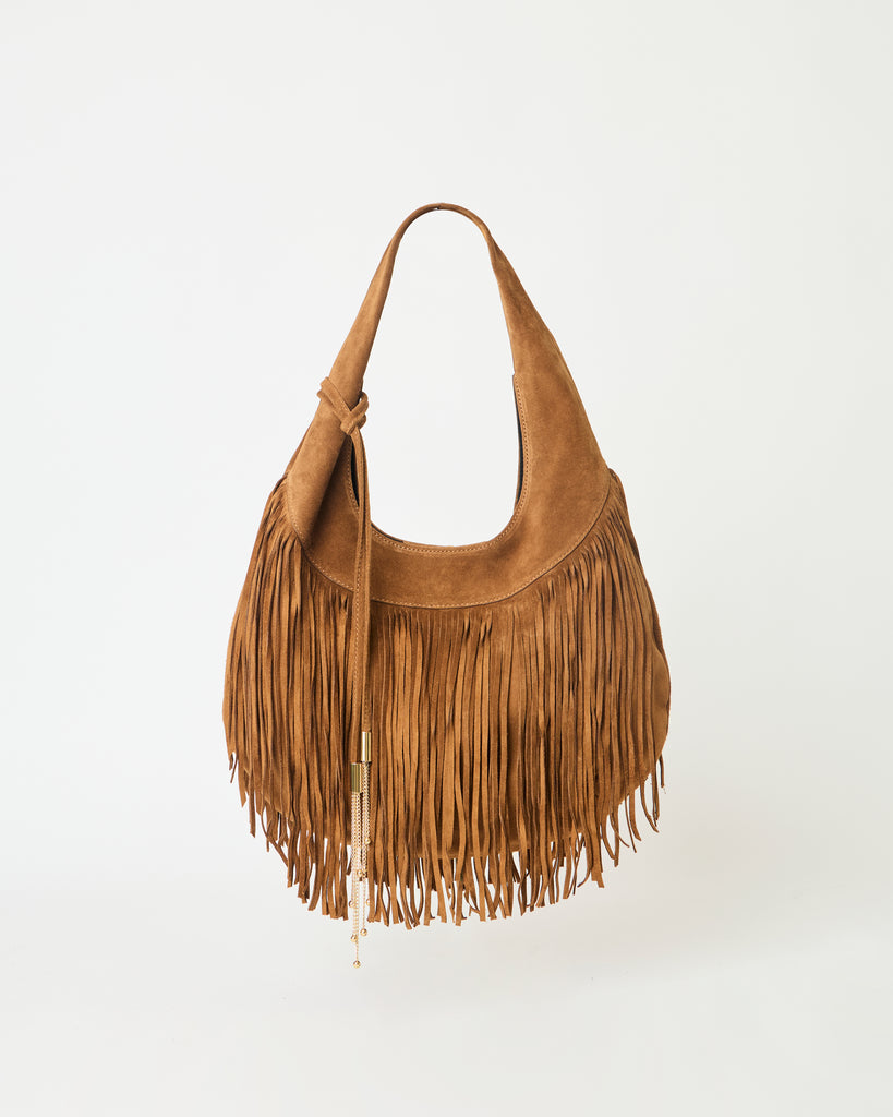 MELROSE SUEDE HOBO Bronze - HANDBAGS