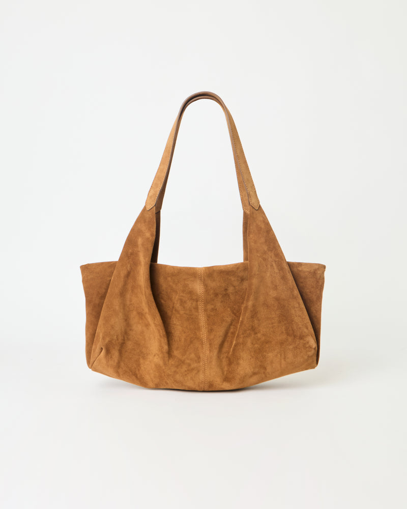 CARTER SUEDE SHOULDER BAG Bronze - HANDBAGS