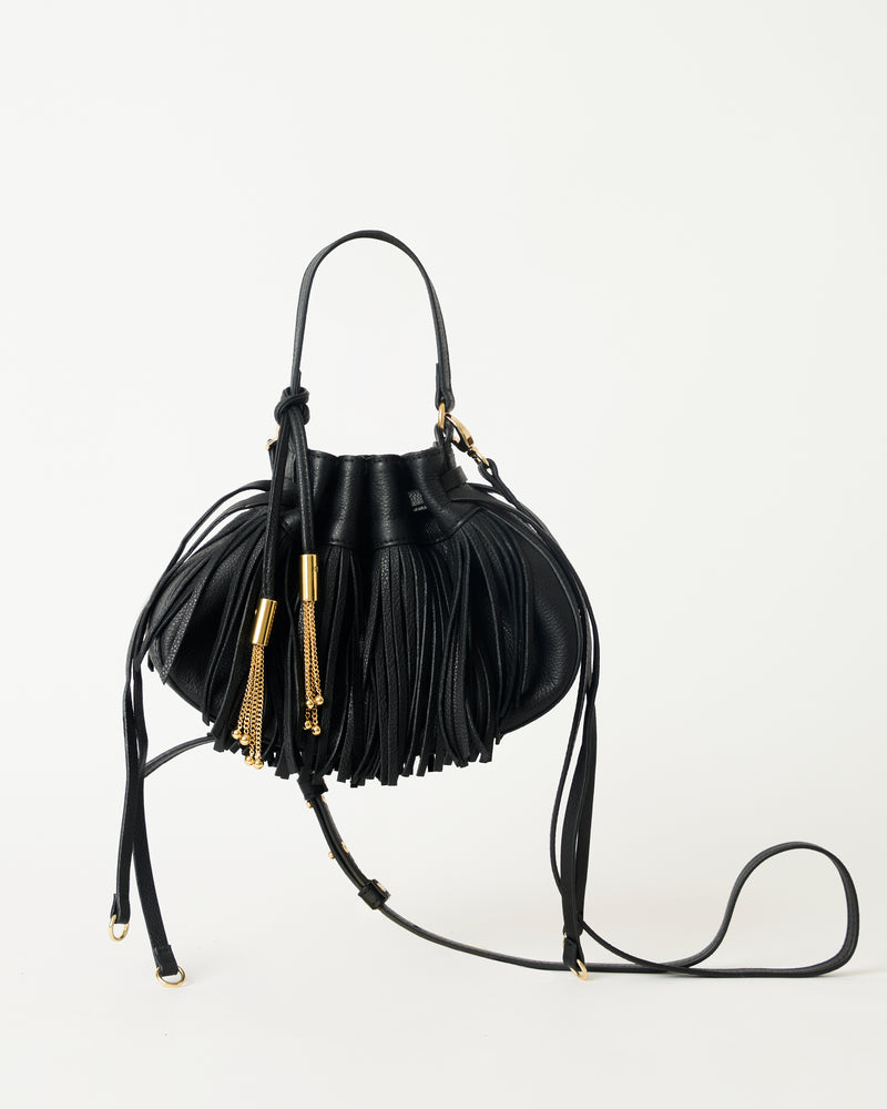MELROSE LEATHER CROSSBODY BAG Black Gold - HANDBAGS