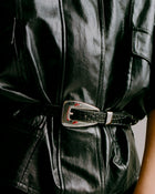 BRIAR CROCO LEATHER BELT
