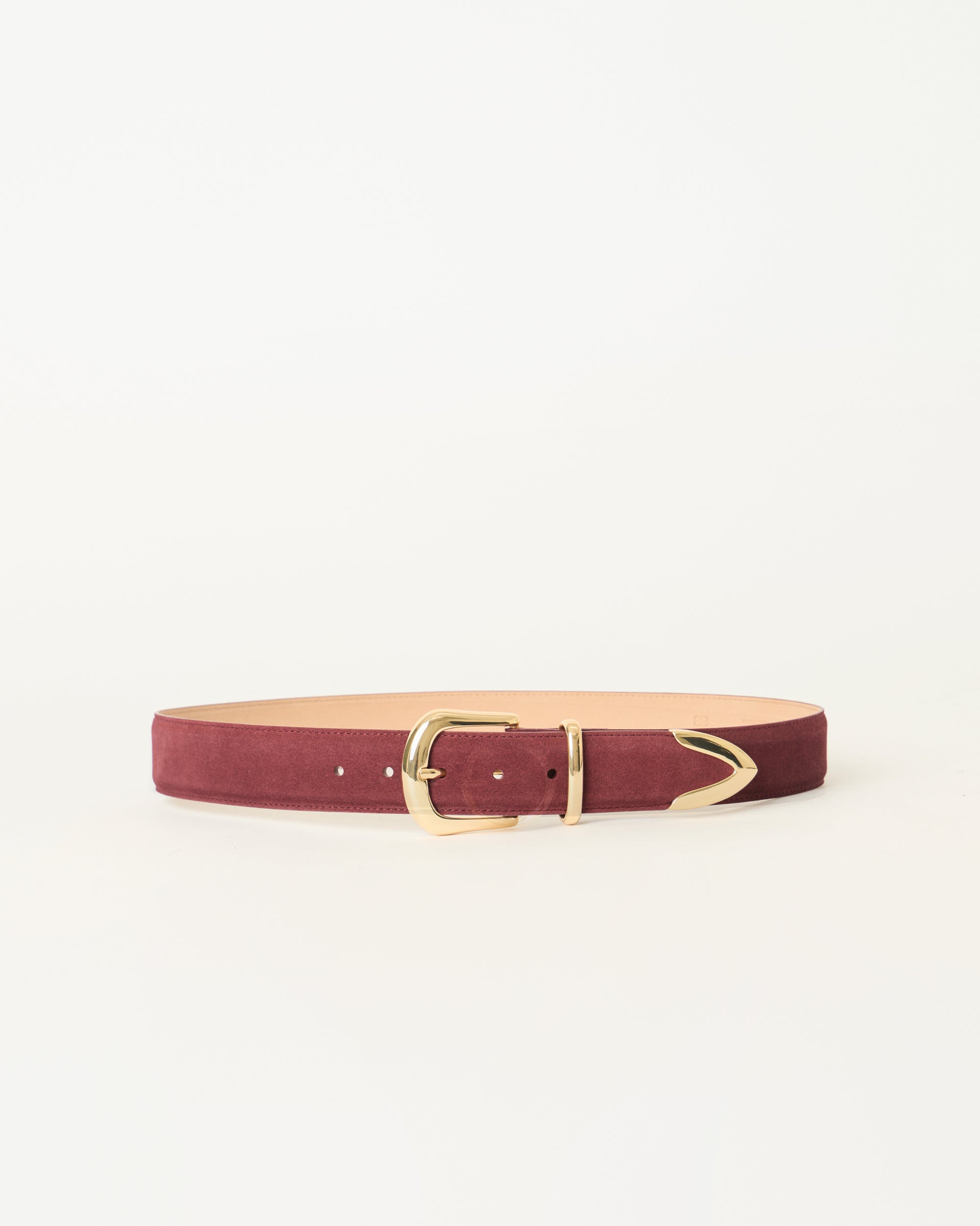 MARC SUEDE BELT Burgundy Gold - BELT