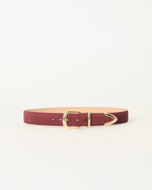 MARC SUEDE BELT Burgundy Gold - BELT