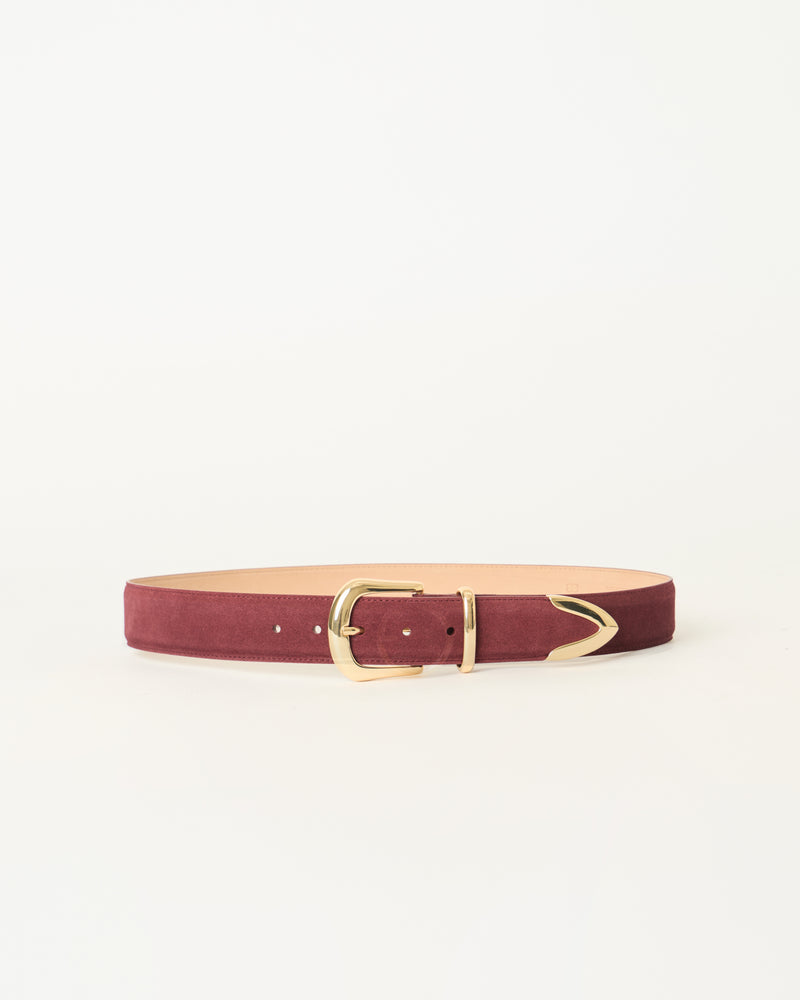 MARC SUEDE BELT Burgundy Gold - BELT