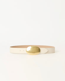 MYRA LEATHER BELT Gesso Brass - BELT
