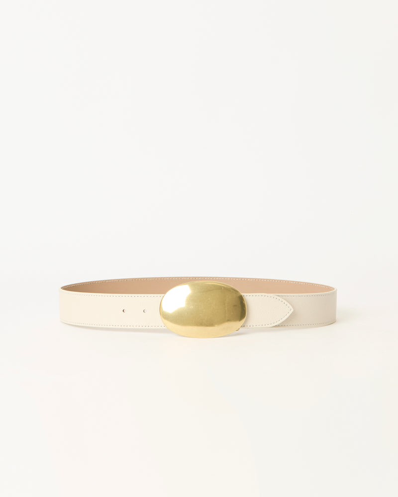 MYRA LEATHER BELT Gesso Brass - BELT