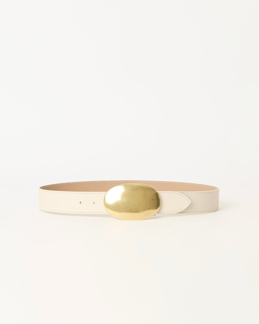 MYRA LEATHER BELT Gesso Brass - BELT