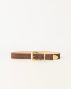 JORDANA MINI SUEDE BELT Chocolate Brushed Brass - BELT