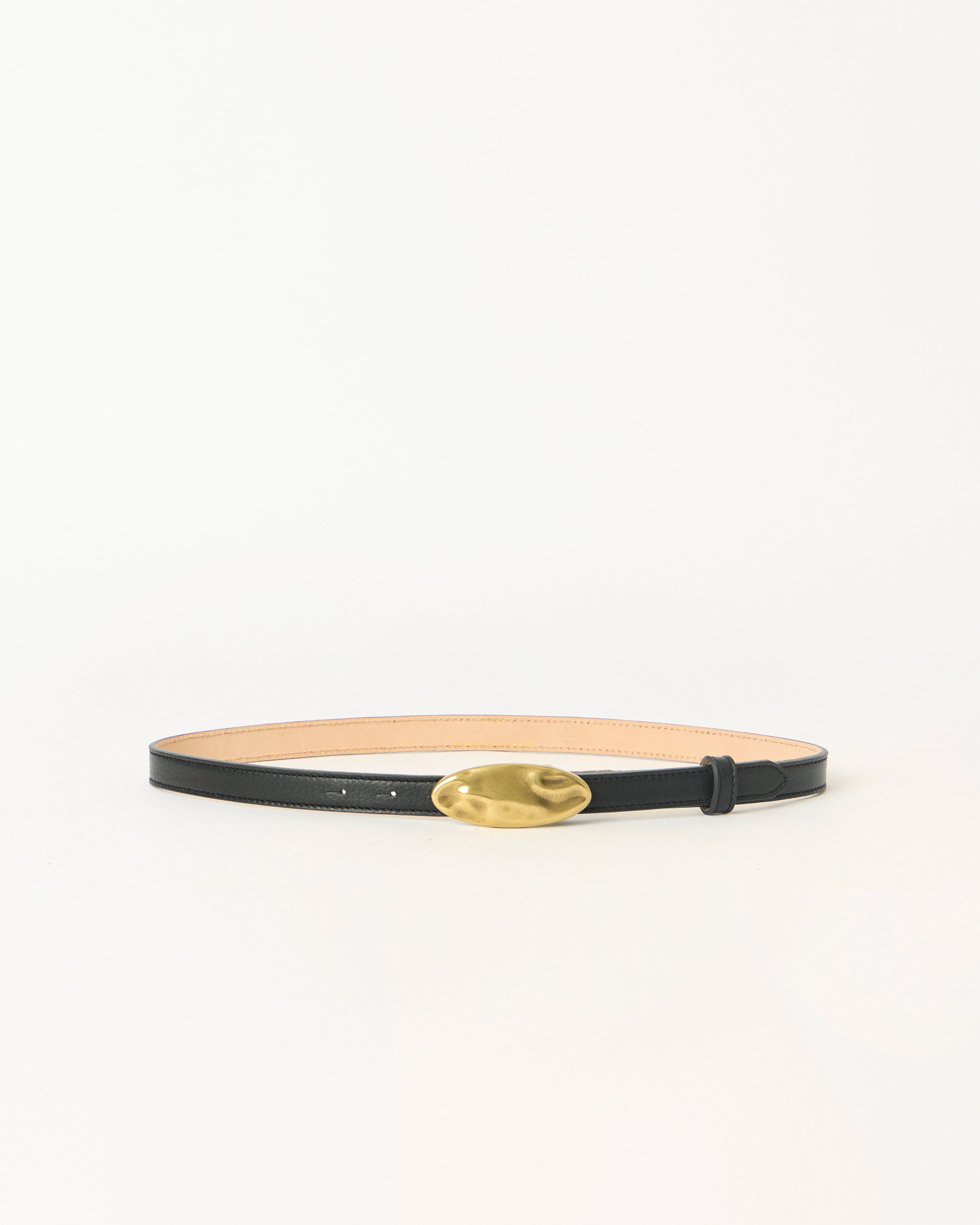 DARRIAN LEATHER BELT Black Brass - BELT