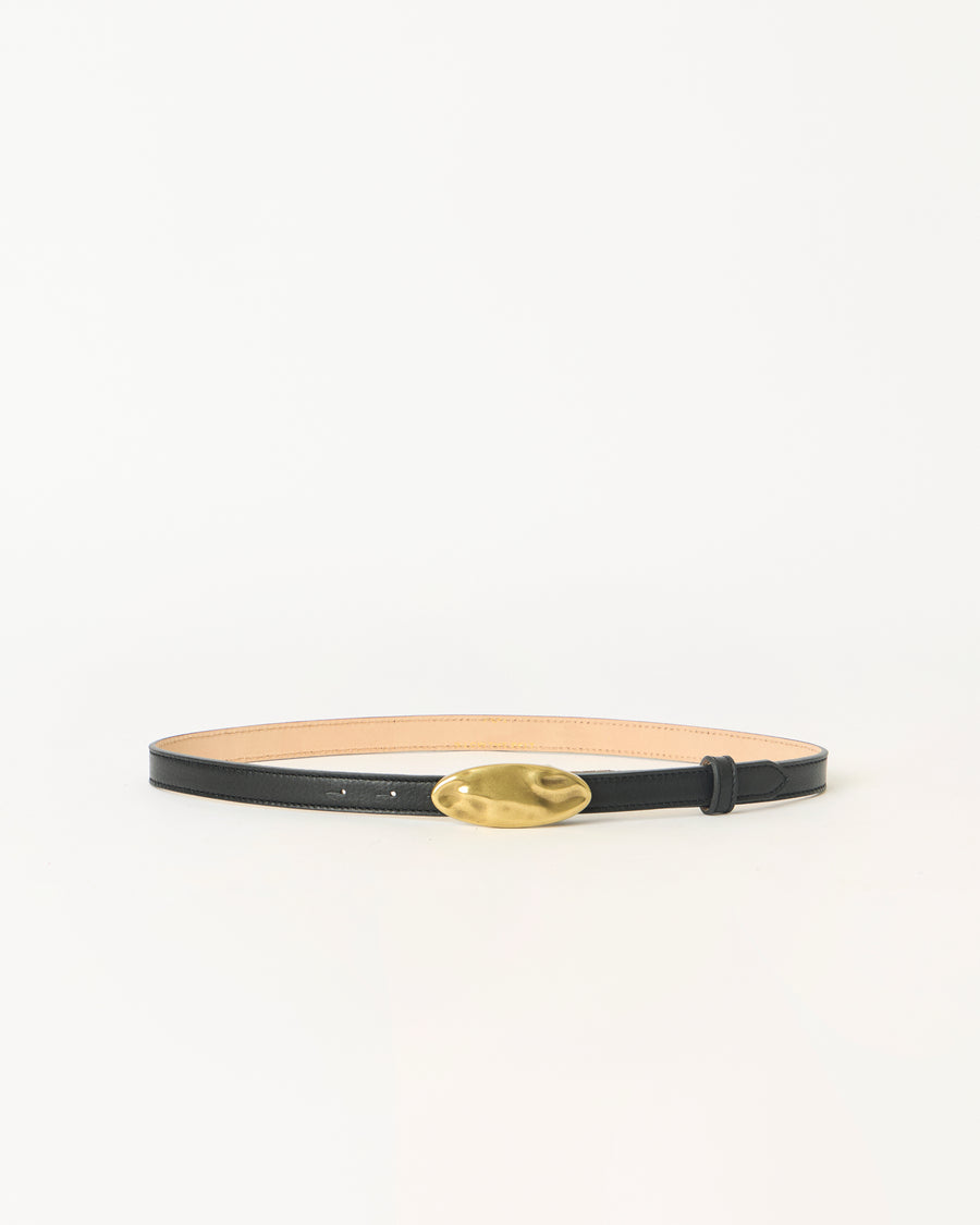 DARRIAN LEATHER BELT Black Brass - BELT