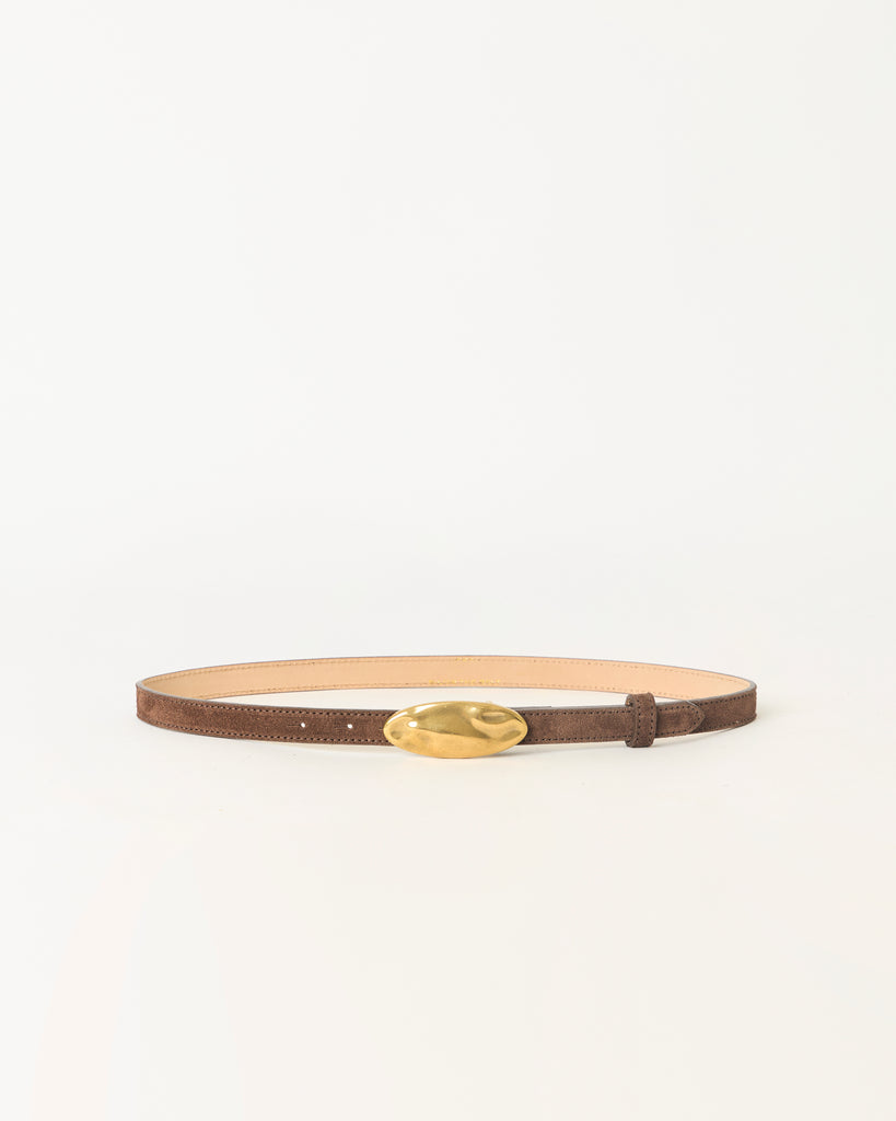 DARRIAN SUEDE BELT Chocolate Brass - BELT