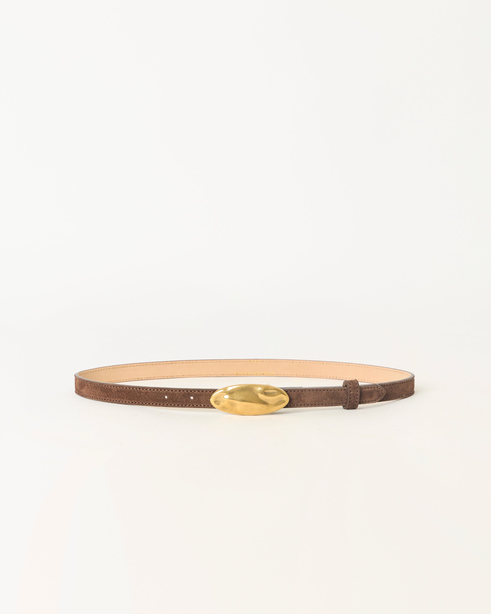 DARRIAN SUEDE BELT Chocolate Brass - BELT