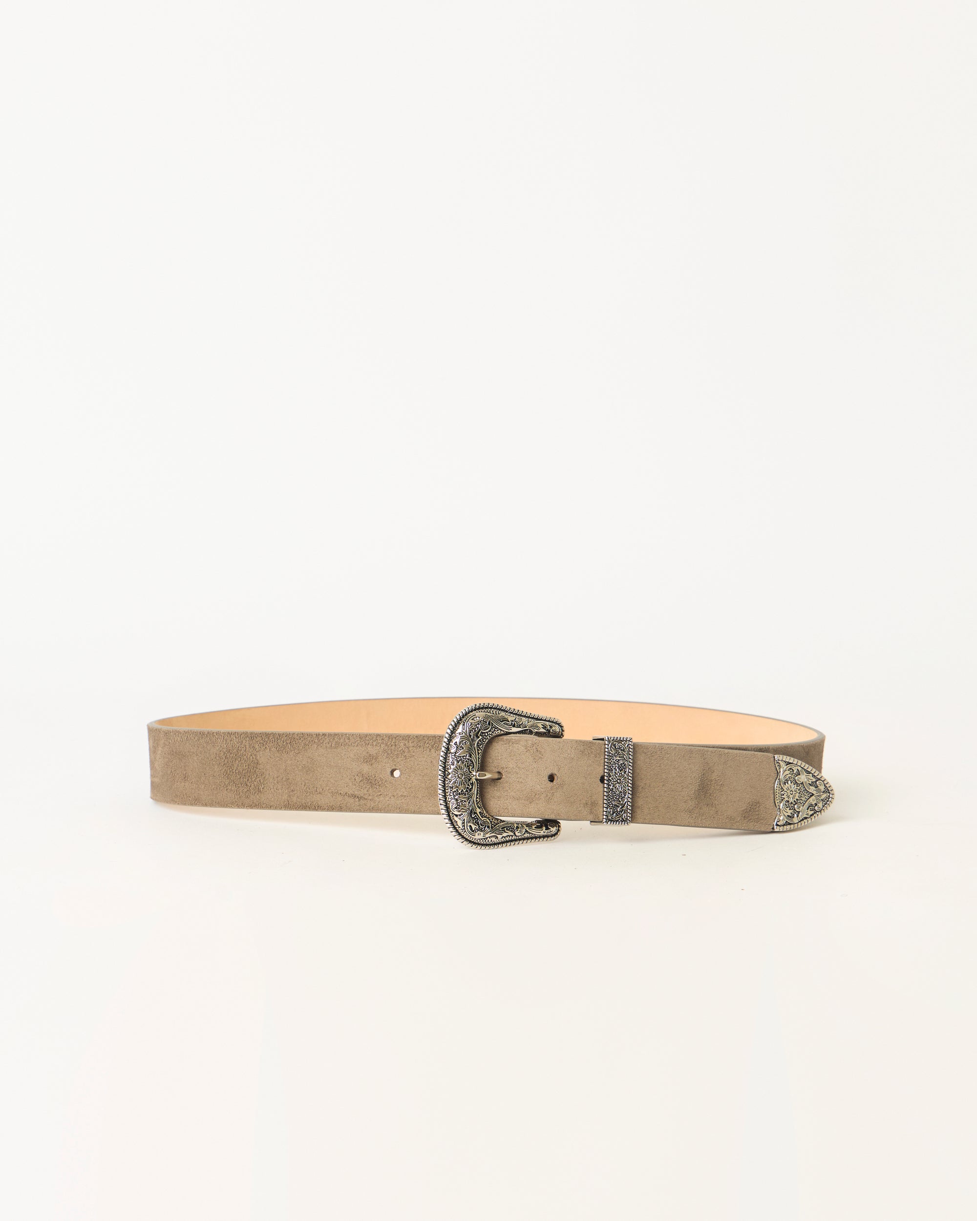 FRANK SUEDE BELT Elephant Silver - BELT